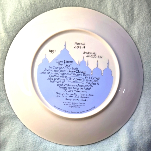 Dr Zhivago Collector's Plate - Love Poems for Laura - Limited Edition 339A - Picture 4 of 8